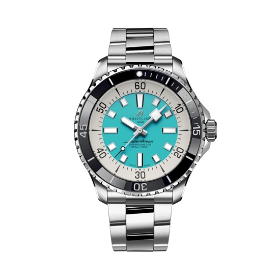 Picture of Breitling Superocean Automatic 44 Watch with Turquoise Dial