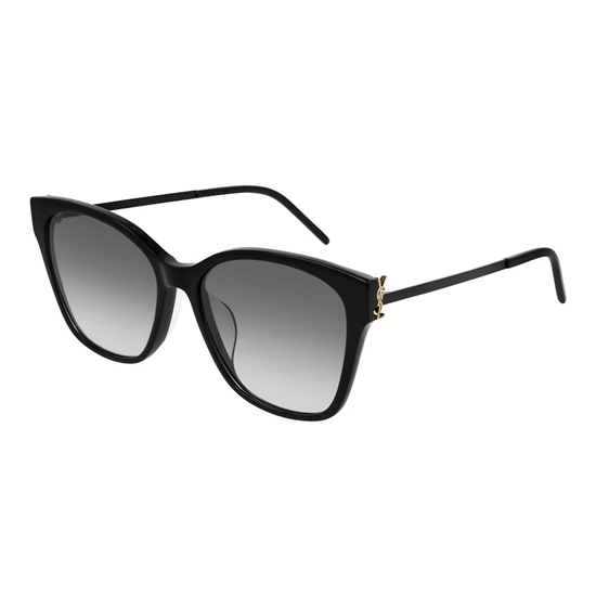 Picture of Saint Laurent Square Acetate Sunglasses - Black/Gold Logo