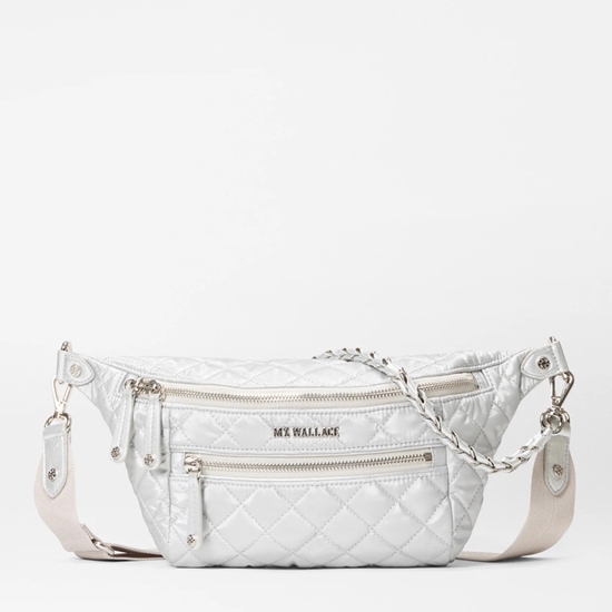Picture of MZ Wallace Small Crosby Sling - Oyster Metallic