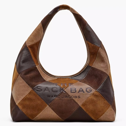 Picture of Marc Jacobs The Sack Suede Patchwork - Brown Multi