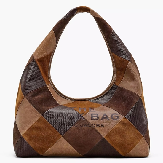 Picture of Marc Jacobs The Sack Suede Patchwork - Brown Multi