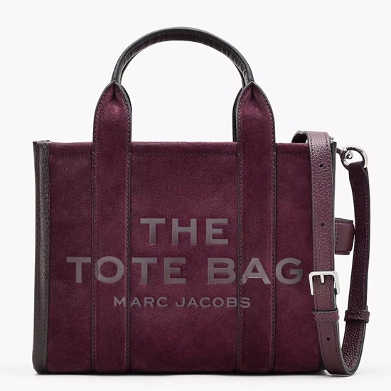 Picture of Marc Jacobs The Small Tote Suede Leather - Dark Plum