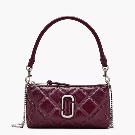 Picture of Marc Jacobs The Pochette Quilted Snapshot - Dark Plum
