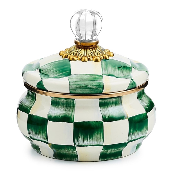 Picture of MacKenzie-Childs Emerald Check Squashed Pot