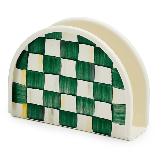 Picture of MacKenzie-Childs Emerald Check Enamel Napkin Holder