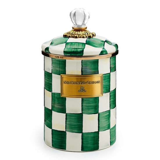 Picture of MacKenzie-Childs Emerald Check Medium Canister