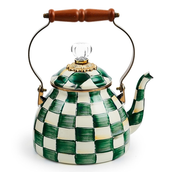 Picture of MacKenzie-Childs Emerald Check 2-Qt. Tea Kettle