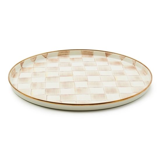 Picture of MacKenzie-Childs Mocha Check Round Tray