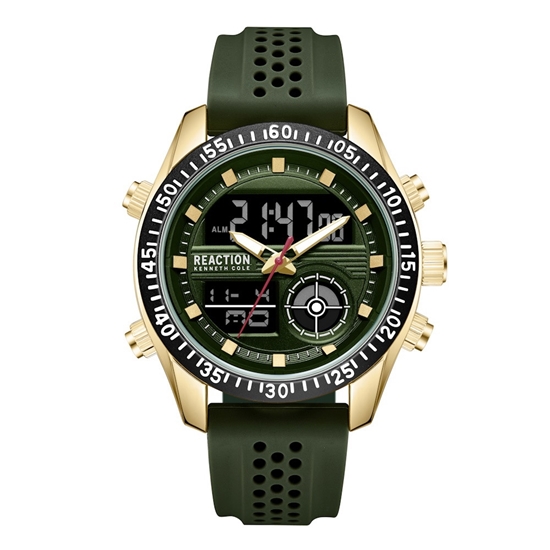 Picture of Kenneth Cole Reaction Ana-Digi Watch - Green/Gold