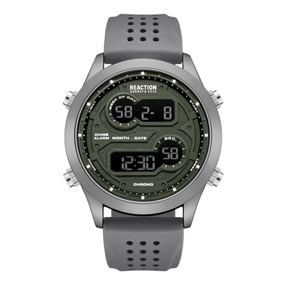 Picture of Kenneth Cole Reaction Digital Watch - Grey Band/Green Dial