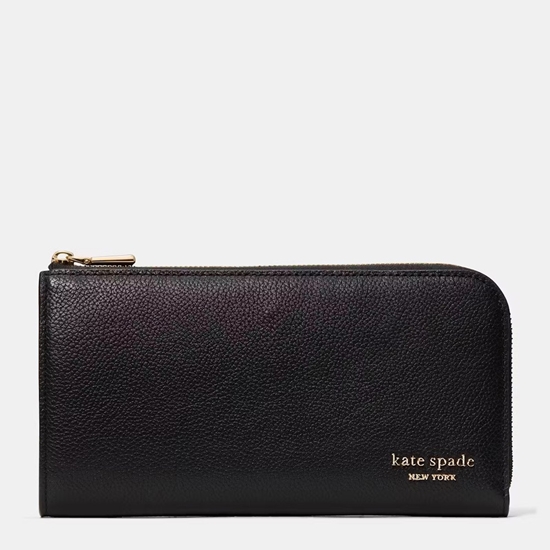 Picture of Kate Spade Devin Pebbled Leather Zip-Around Wallet - Black