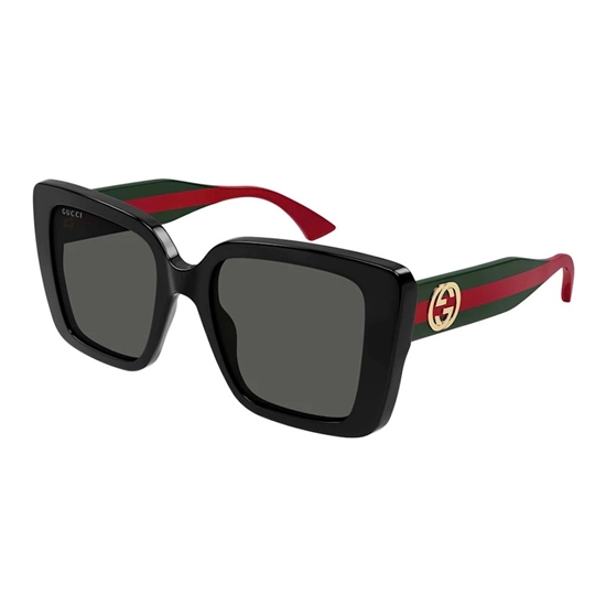 Picture of Gucci Square Frame Sunglasses - Red/Green Temple