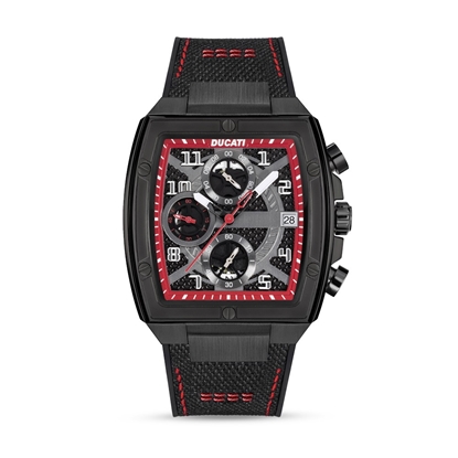 Picture of Ducati Chronograph Watch with Black/Red Silicon & Nylon Strap