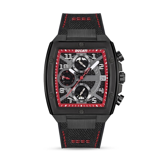 Picture of Ducati Chronograph Watch with Black/Red Silicon & Nylon Strap