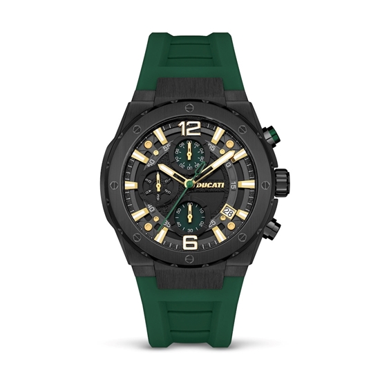 Picture of Ducati Chronograph Watch with Green Silicon Strap