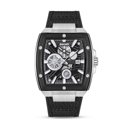 Picture of Ducati Quartz Analog Watch with Black Leather Strap