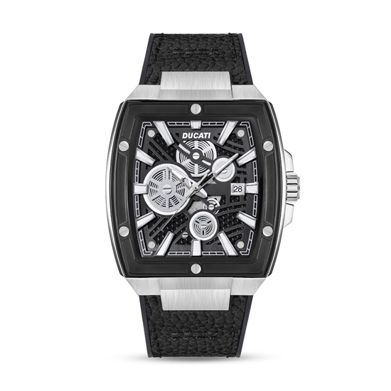 Picture of Ducati Quartz Analog Watch with Black Leather Strap