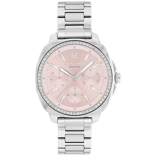 Picture of Coach Kitt Multifunction Pink Dial Watch with Crystal Bezel