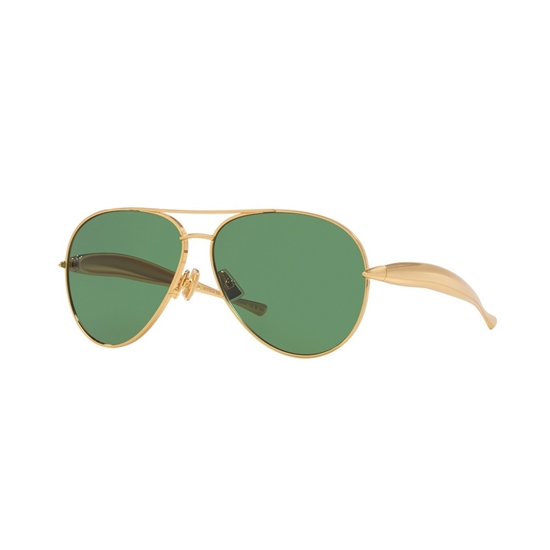 Picture of Bottega Veneta Sardine Aviator Sunglasses - Gold/Green