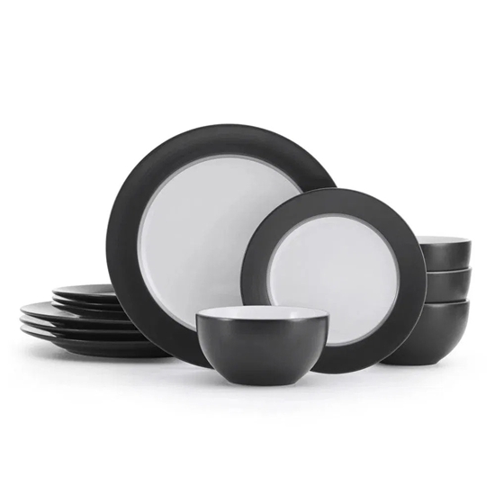 Picture of Pfaltzgraff 12-Piece Grayson Charcoal Dinnerware Set