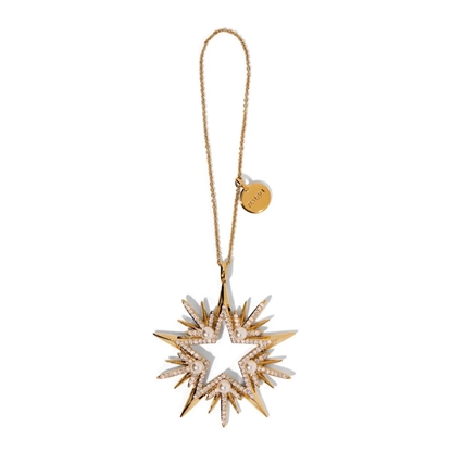 Picture of Nadri Starburst Cubic Zirconia and Pearl Ornament - Gold