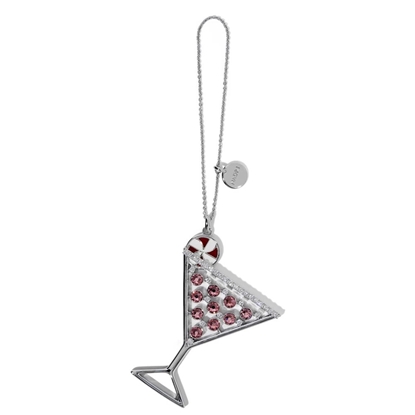 Picture of Nadri Peppermint Martini Ornament - Rhodium