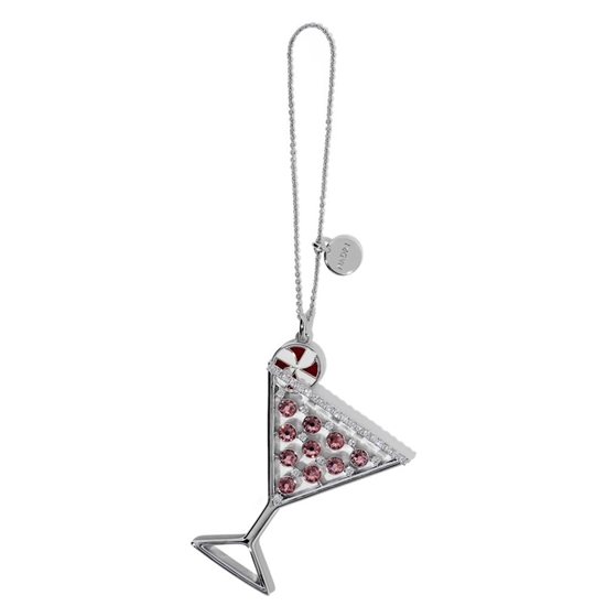 Picture of Nadri Peppermint Martini Ornament - Rhodium