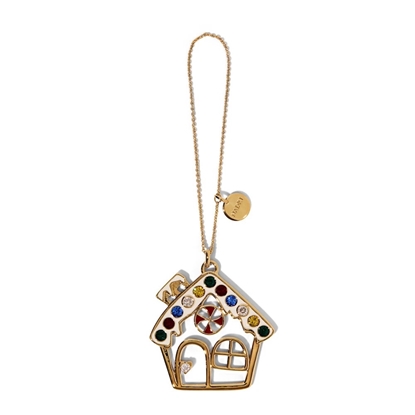Picture of Nadri Gingerbread House Ornament - Gold