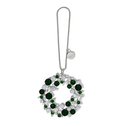 Picture of Nadri Cubic Zirconia Wreath Ornament - Rhodium