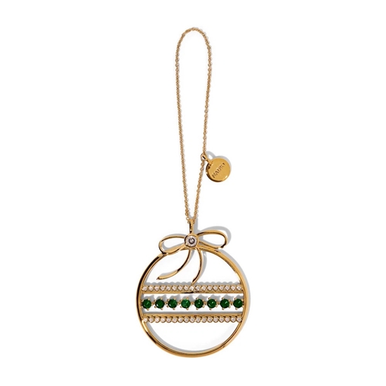 Picture of Nadri Christmas Ball Ornament - Gold/Green