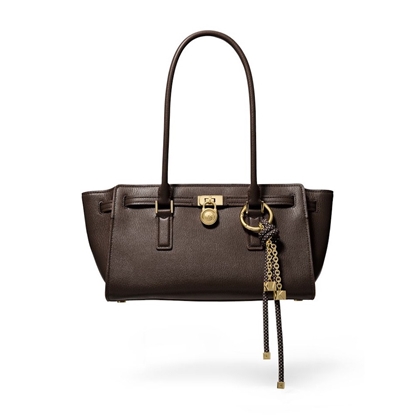 Picture of Michael Kors Hamilton Moderne Small Leather Satchel-Chocolate