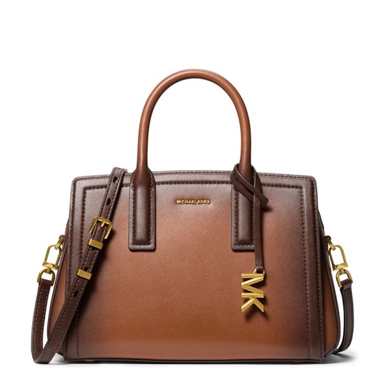 Picture of Michael Kors Laila Small Satchel - Luggage Burnished Leather