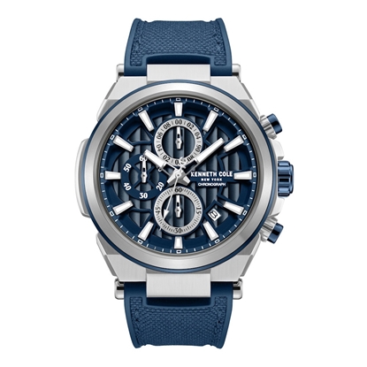 Picture of Kenneth Cole Dress Sport Chrono Silicone Strap Watch-Blue Dial