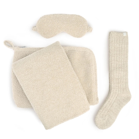 Picture of Kashwere Travel Blanket Set - Linen/Desert Dune Fleck
