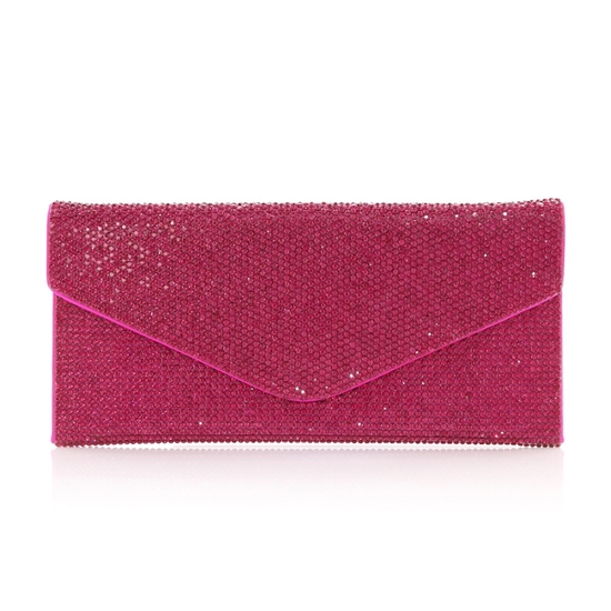 Picture of Judith Leiber Crystal Envelope - Fuchsia