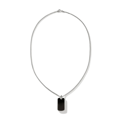 Picture of John Hardy Tag Pendant Necklace - Sterling Silver/Black Onyx