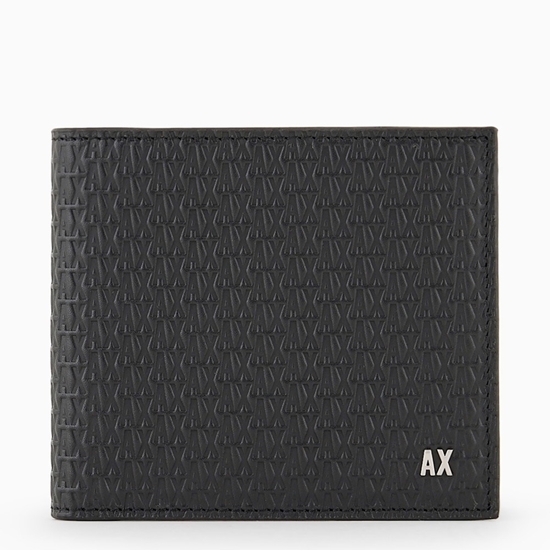 Picture of Armani Exchange Leather Book Wallet - Nero
