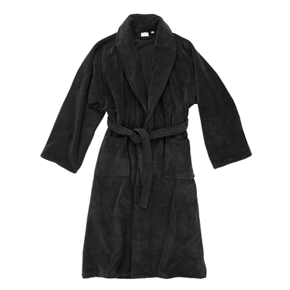 Picture of Kashwere Kapua Cotton Velour Robe - Onyx, Large