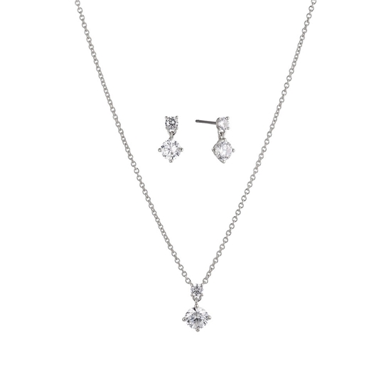 Picture of Nadri Solitaire Necklace/Earring Set - Rhodium