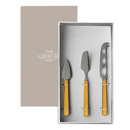 Picture of Mepra 3-Piece Cheese Knives - Fantasia Mustard
