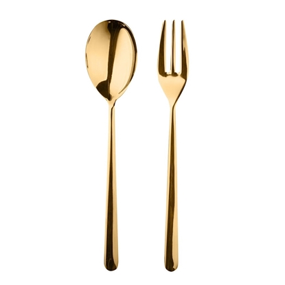 Picture of Mepra Linea 2-Piece Serving Set - Gold