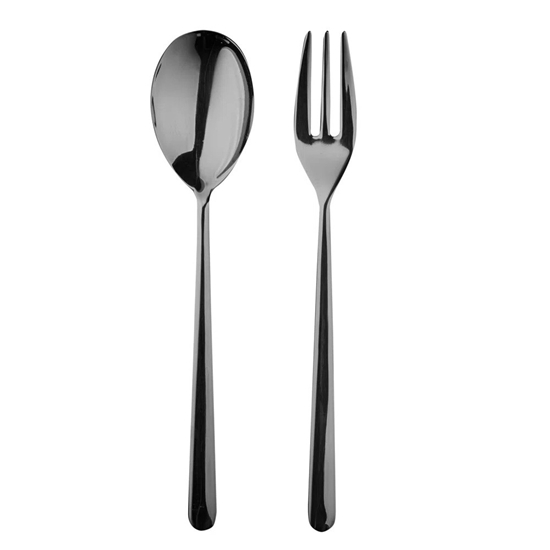 Picture of Mepra Linea 2-Piece Serving Set - Black Gold