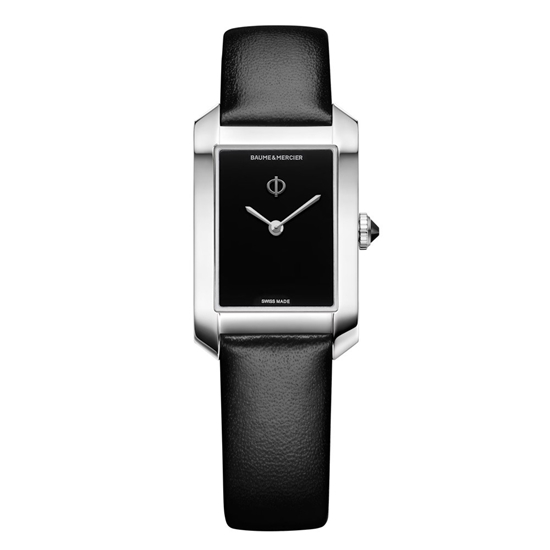 Picture of Baume & Mercier Hampton Quartz Watch with Black Leather Strap