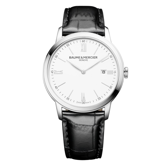 Picture of Baume & Mercier Classima 42mm Watch with Black Leather Strap