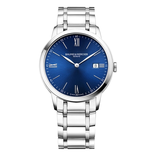 Picture of Baume & Mercier Classima 40mm Quartz Watch with Blue Dial