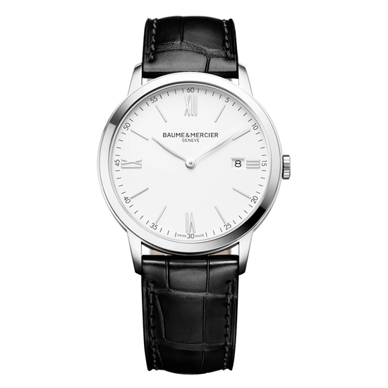 Picture of Baume & Mercier Classima 40mm Watch with Black Leather Strap