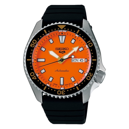 Picture of Seiko Men's Seiko 5 Sports Stainless Steel Watch w/Orange Dial