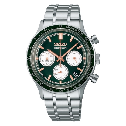 Picture of Seiko Men Essentials Chrono Stainless Steel Watch w/ Grn Dial