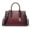 Picture of Michael Kors Laila Small Burnished Leather Satchel - Oxblood