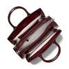 Picture of Michael Kors Laila Small Burnished Leather Satchel - Oxblood